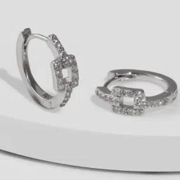 GIVA 925 Silver Sparkling Loop Hoop Earrings for Women & Girls-picture-13