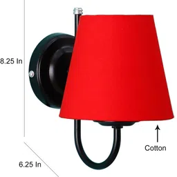 Devansh Red & Black Traditional Armed Sconce Wall Lamp image 3