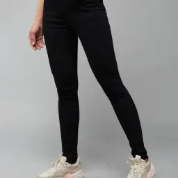 DOLCE CRUDO Black Denim Slim Fit High Rise Jeans-image-19