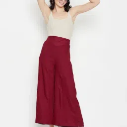 Duke Red Mid Rise Palazzos image 5