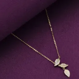 Kai Jewel Sterling Silver Gold Strand Of Rose Gold Leaves Casual Necklace-image-95