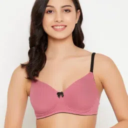 Clovia Pink Cotton T-Shirt Bra-picture-29