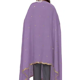 Kemza Women Polka Dots Embroidered Ikat Dupatta with Mirror Work image 3