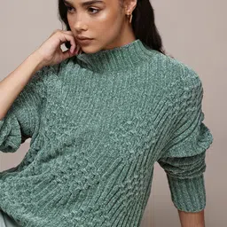 The Roadster Lifestyle Co. High Neck Chenille Pullover-image-28