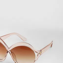 French Accent Men Twisted Oversized Polarised Lens Sunglasses AW24_FASG1096-Ash Brown image 3