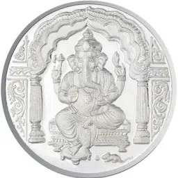 Sri Jagdamba Pearls Ganesh 999 Silver 20gm Silver Coin image 2