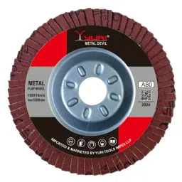 Yuri Metal Devil Flap Disc Aluminium Oxide 4 inch (100 mm) Diameter x 16 mm Bore Size and #80 Grit (Pack of 25)-picture-13