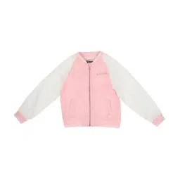 Allen Solly Junior Pink & White Color Block Jacket-picture-29