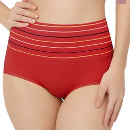 Bella Voste Pack Of 2 Striped Cotton High Waist Shapewear Briefs
PT-2076-Light Pink-Red-M image 1