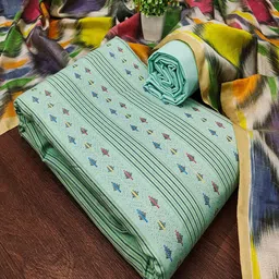 Lilots Botanical Woven Design Thread Work Cotton Jacquard Unstitched Dress Material-picture-29