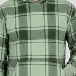 YONGE Men Checked Hooded Sweatshirt image 4