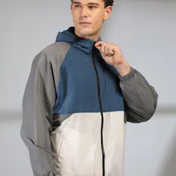 Mast & Harbour Men Hooded Colourblocked Windcheater Tailored Jacket image 3
