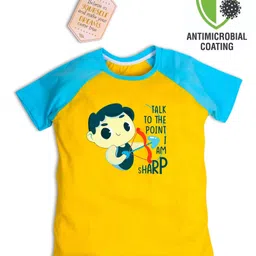 COCOON ORGANICS Half Sleeves Boy Print T Shirt - Yellow-picture-12