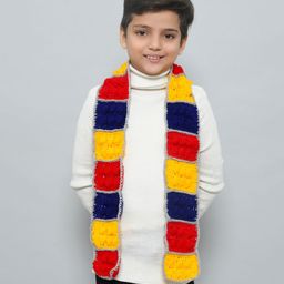 Funkrafts Lego Handmade Woolen Muffler - Red & Multi Colour-picture-34