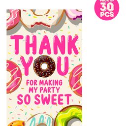 Zyozi Donut Theme Thank You for Making Party So Sweet Tags for Birthday MultiColour - Pack of 30-picture-17