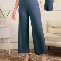 Zelena 95% Viscose 5% Lycra Knit Solid Pre & Post Pregnancy Maternity Pants - Navy Blue-image-71