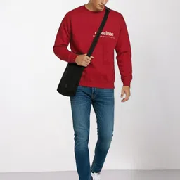 Mast & Harbour Typography Printed Relaxed Fit Fleece Sweatshirt image 4