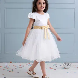 Mark & Mia Cap Sleeves Sequins Detailing Party Frock - White image 2