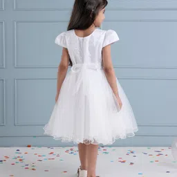 Mark & Mia Cap Sleeves Sequins Detailing Party Frock - White image 3