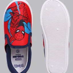 Kidsville Marvel Featuring Spiderman Designed Slip On Shoes - Red image 4