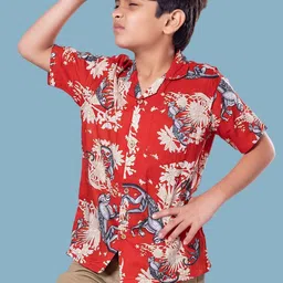 Tura Turi Boys Floral Opaque Printed Casual Shirt-picture-31
