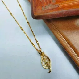 CLONEO Gold-Plated N Letter Pendant with Chain image 4