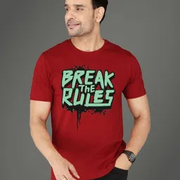 NOBLE HUSTLE Typography Printed Round Neck Short Sleeves Pure Cotton T-shirt-picture-40