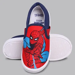 Kidsville Marvel Featuring Spiderman Designed Slip On Shoes - Red image 5