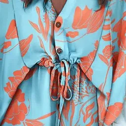 StyleCast Floral Print Kimono Sleeve Kaftan Mini Dress image 3