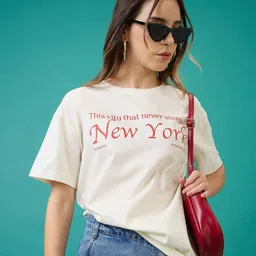 Mast & Harbour Women Printed Raw Edge T-shirt-picture-15