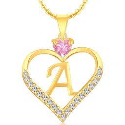 Heer Collection Gold-Plated Heart Shaped Pendants with Chains-image-77