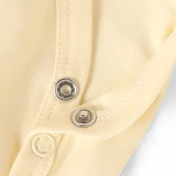 Babyhug Disney Interlock Knit Half Sleeves Onesie With Frill Detailing & Cinderella Graphics - Off White image 5