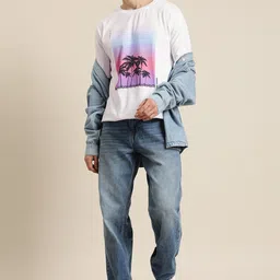 HERE&NOW Tropical Print Pure Cotton T-shirt image 5
