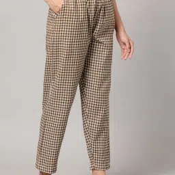 Kryptic Brown & Navy Cotton Checks Lounge Pants (Pack Of 2) image 4
