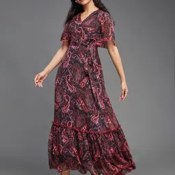 Miss Chase Multi Chiffon Print Maxi Dress image 4