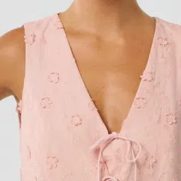 Forever New Pink Cotton Boxy Fit Embroidered Top image 4