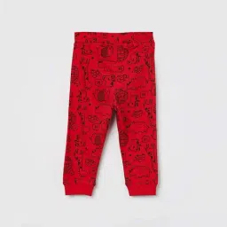 Juniors by Lifestyle Kids Red Regular Fit Printed Cotton Trackpants image 2