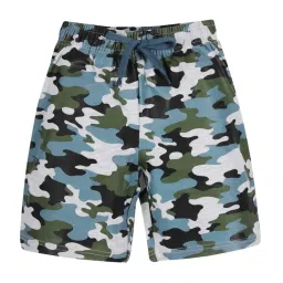 Plum Tree Kids Green & Blue Cotton Printed Shorts (Pack of 2) image 4