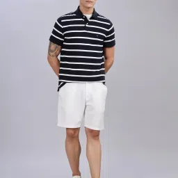 TOMMY HILFIGER Navy Blue Regular Fit Stripes T-Shirt image 4