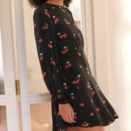 NEXT Converstaional Print Puff Sleeve A-Line Dress image 2