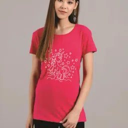 Kotty Pink Printed T-Shirt-image-71