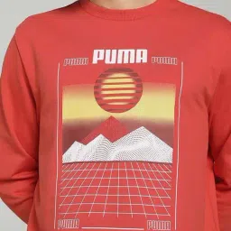 Puma Red Blank India Regular Fit Graphic Sweatshirt image 3