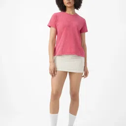 The Souled Store Fuchsia Pink Regular Fit T Shirt image 4