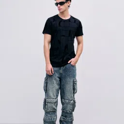 Iconic Black Regular fit Printed T-Shirt image 4