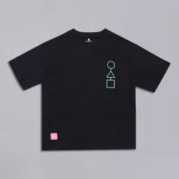 Free Authority Black Squid Game Printed Oversize T-Shirt image 4