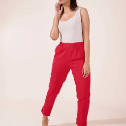 Go Colors! Maroon Cotton Mid Rise Pencil Pants image 4