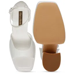Flat N Heels Women's White Ankle Strap Sandals image 4