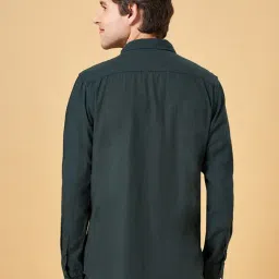 YU by Pantaloons Olive Cotton Regular Fit Printed Shirt image 2