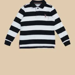 U.S. Polo Assn. Boys Blue Cotton Striped Polo T-Shirt image 5