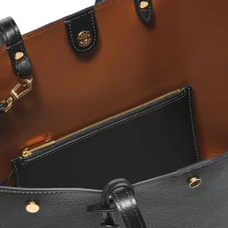 Fossil Jessie Black Medium Leather Tote Bag image 4